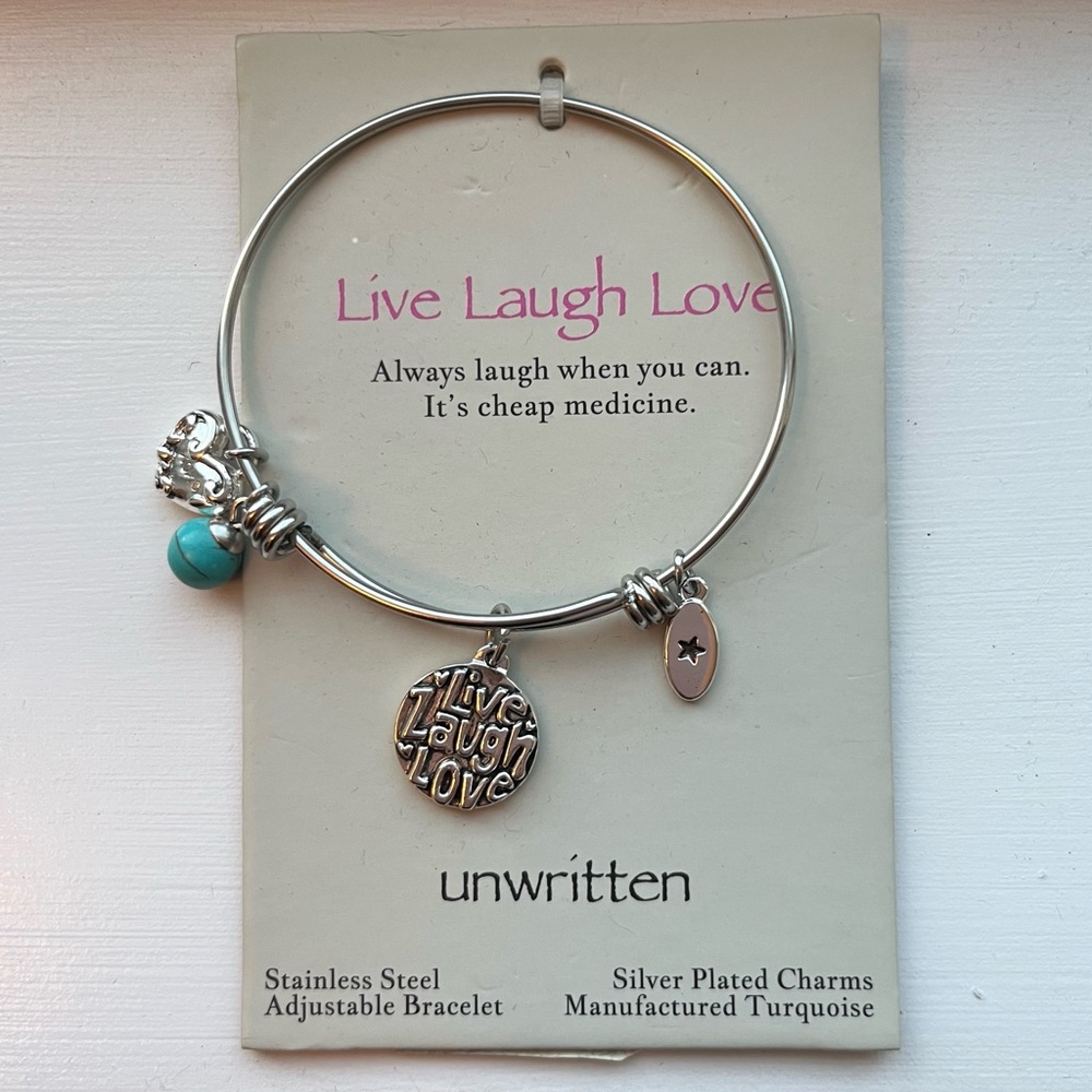 NEW Unwritten Silver Bracelet with Turquoise Charm